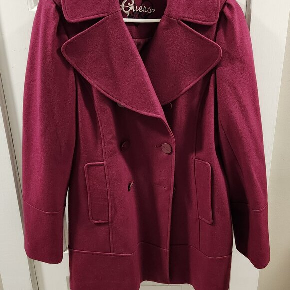 Guess Jackets & Blazers - Women's Guess Wool Peacoat - Pink - L